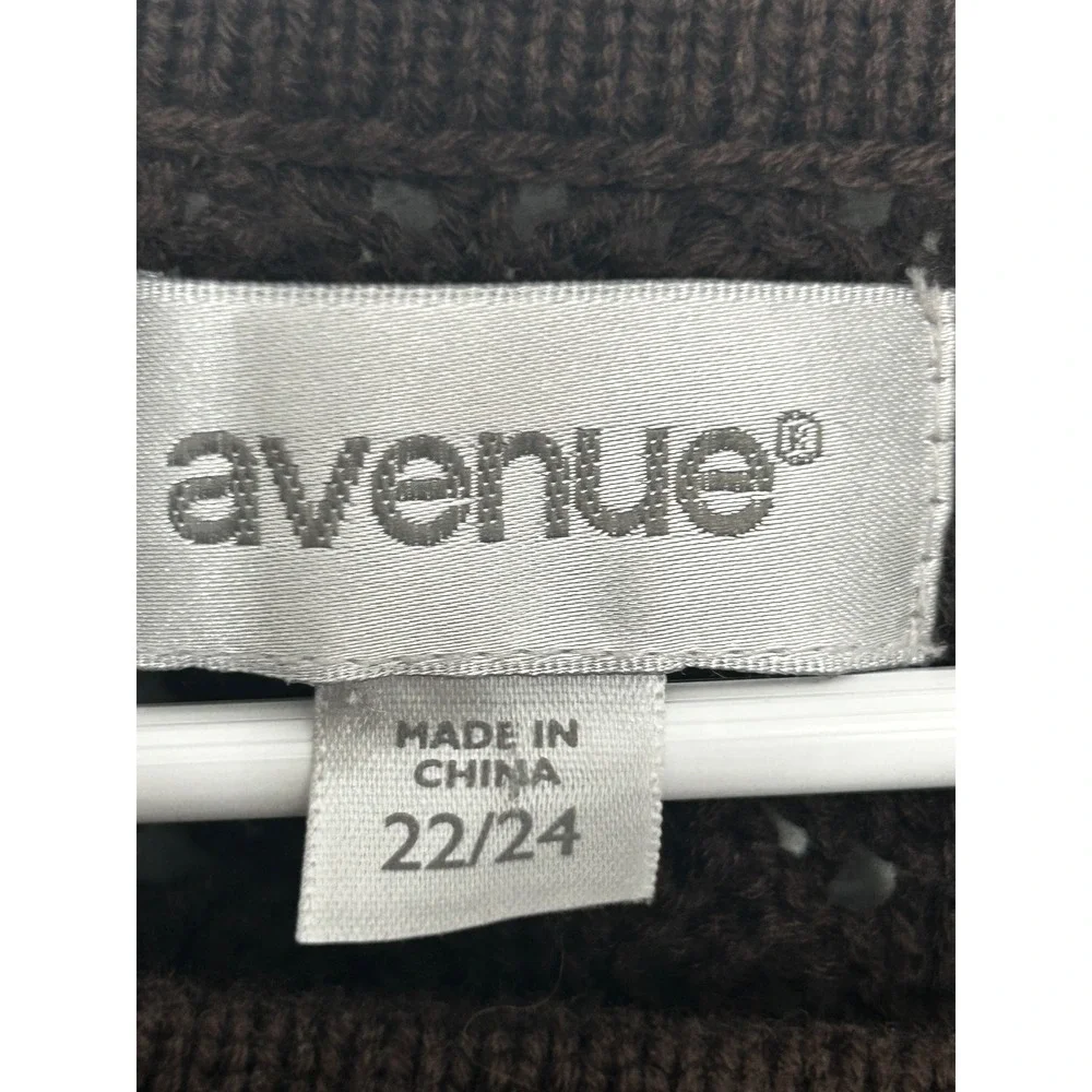 Avenue Brown Short-Sleeved Cardigan Single Button‎ Women's Size 22/24
